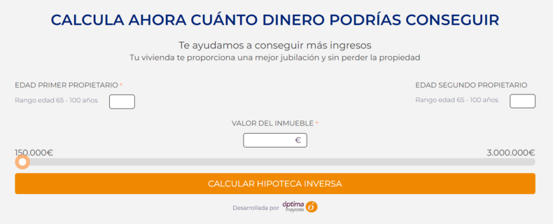 Calculadora de hipoteca inversa